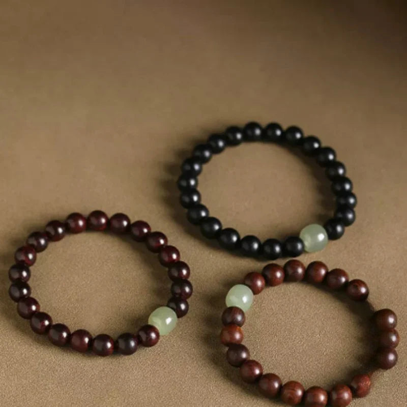 Natural lobular red sandalwood bracelet, couple bracelet, women's hand jewelry, natural jade top bead bracelet.
