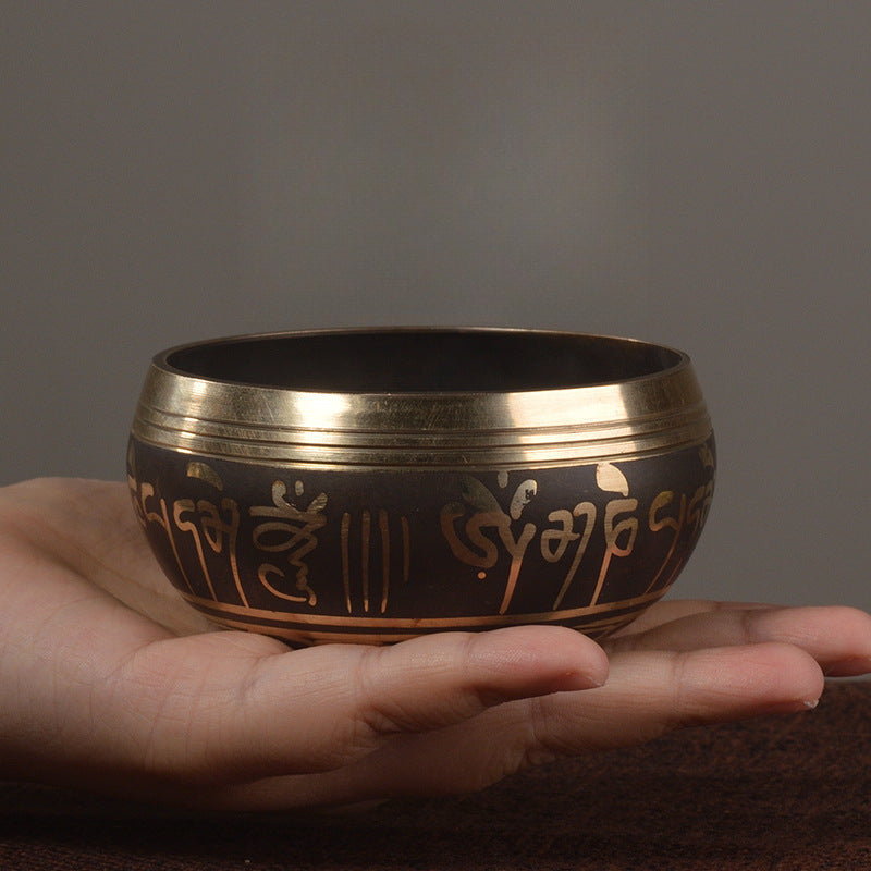 Tibetan Buddhist Bowl Sanskrit Bowl Yoga Meditation Bronze Bowl