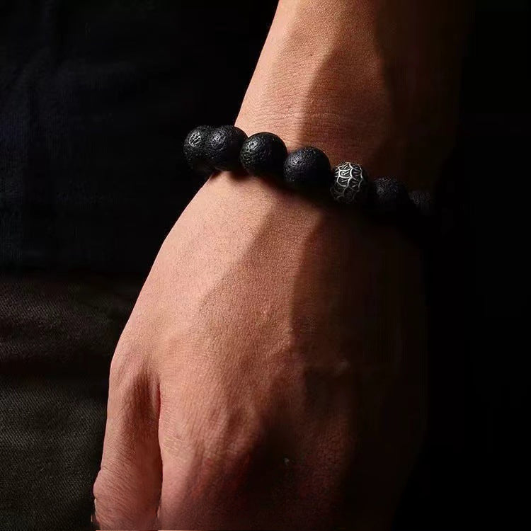Natural Volcanic Stone Bracelet Black Premium Jewelry Bracelet Gift Energy Stone Increase Confidence Sunshine