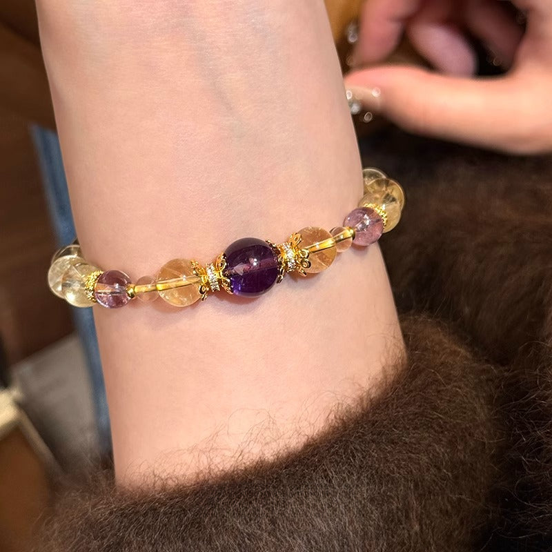 Citrine transfer amethyst bracelet