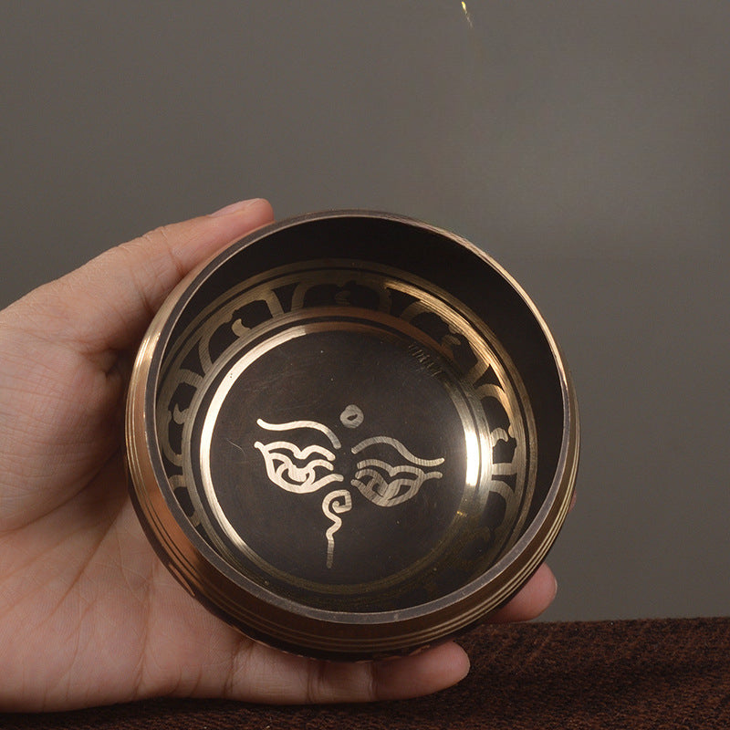 Tibetan Buddhist Bowl Sanskrit Bowl Yoga Meditation Bronze Bowl