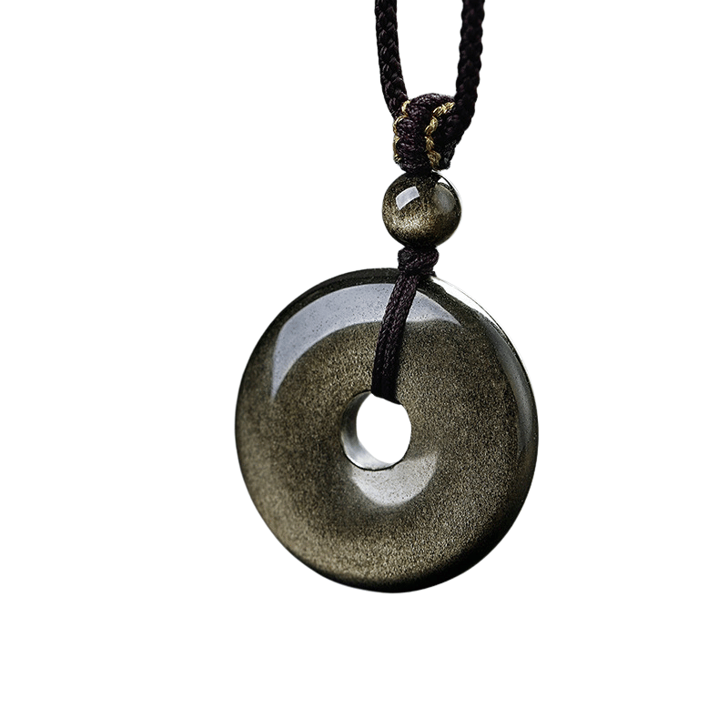 Free Today: Obsidian Pendant, Vintage Buckle Obsidian Peace and Blessing