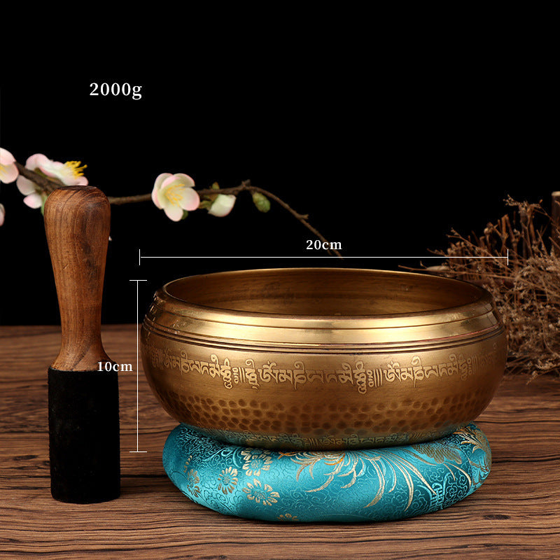 Tibetan six-character mantra Buddhist sound bronze bowl