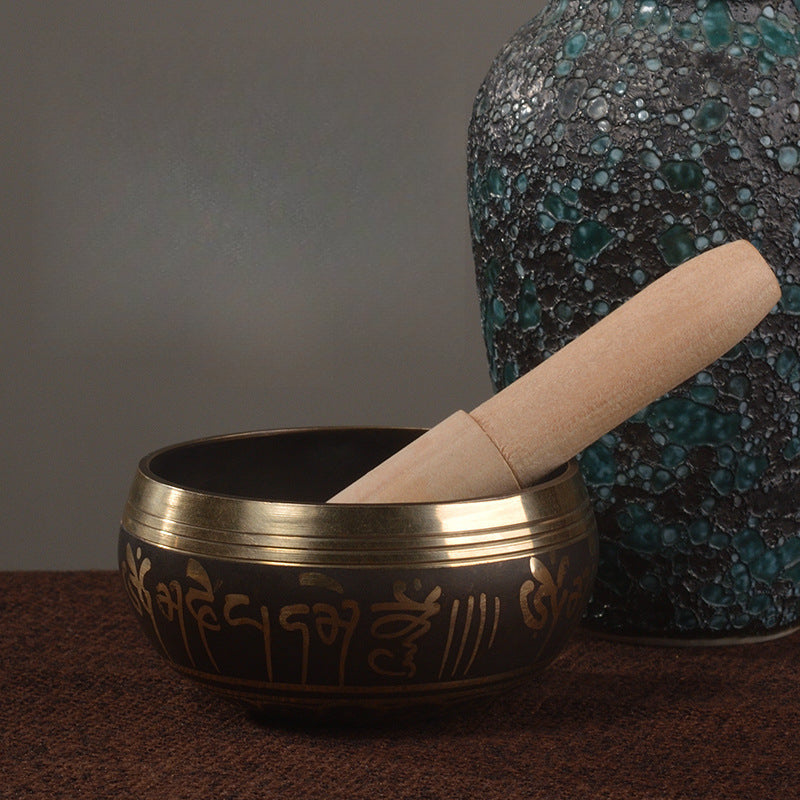 Tibetan Buddhist Bowl Sanskrit Bowl Yoga Meditation Bronze Bowl