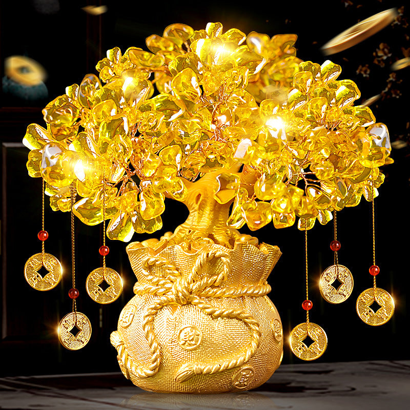 Citrine Fortune Tree Ornament Feng Shui Money Tree