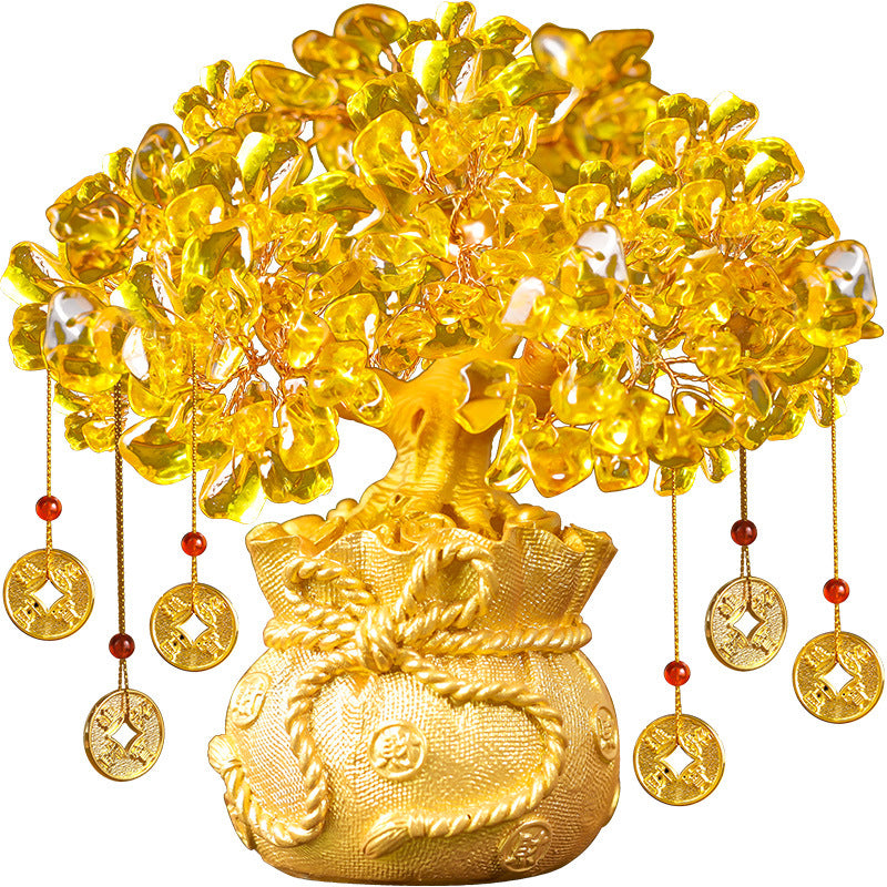 Citrine Fortune Tree Ornament Feng Shui Money Tree