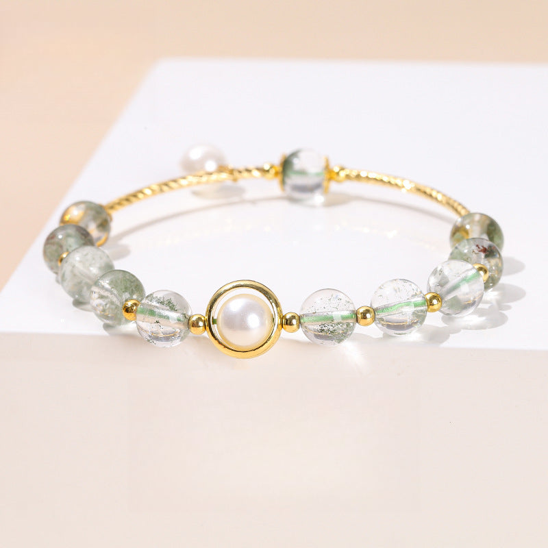 Crystal Green Ghost Pearl Lucky Bracelet