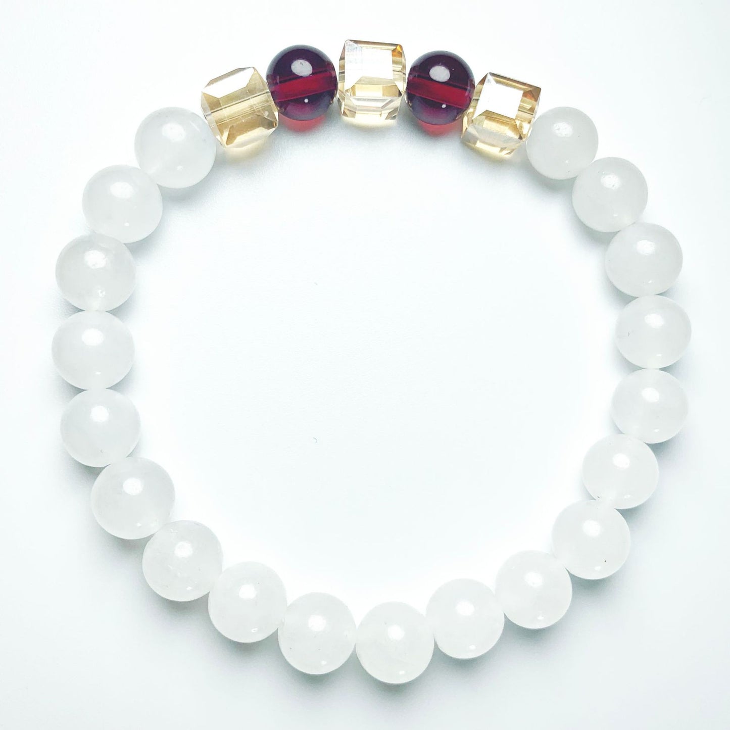 White chalcedony anti-fatigue agate garnet geometric citrine women's bracelet
