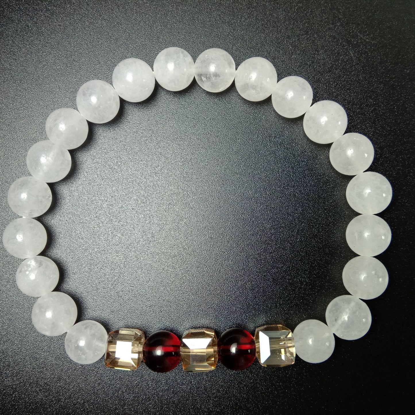 White chalcedony anti-fatigue agate garnet geometric citrine women's bracelet