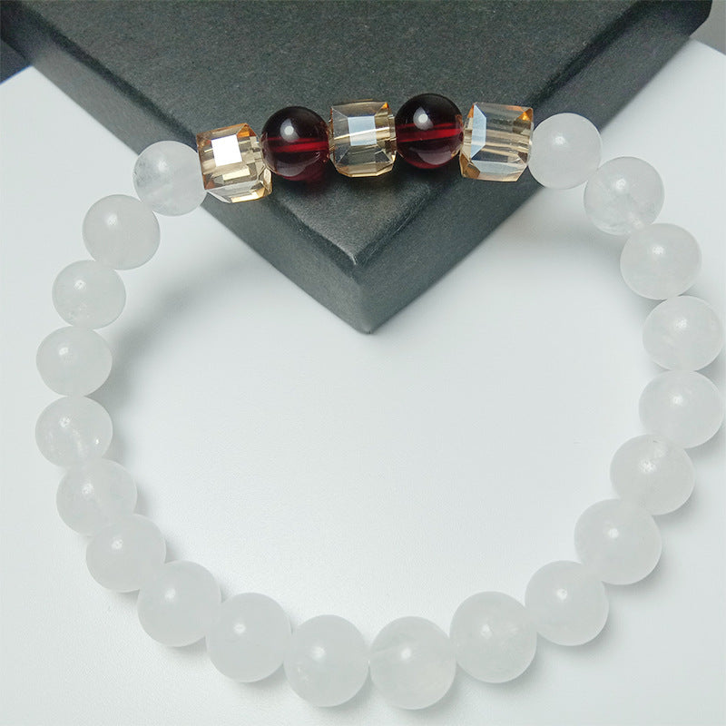 White chalcedony anti-fatigue agate garnet geometric citrine women's bracelet