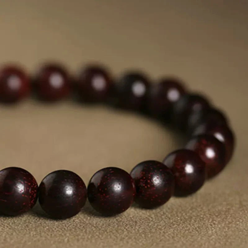 Natural lobular red sandalwood bracelet, couple bracelet, women's hand jewelry, natural jade top bead bracelet.