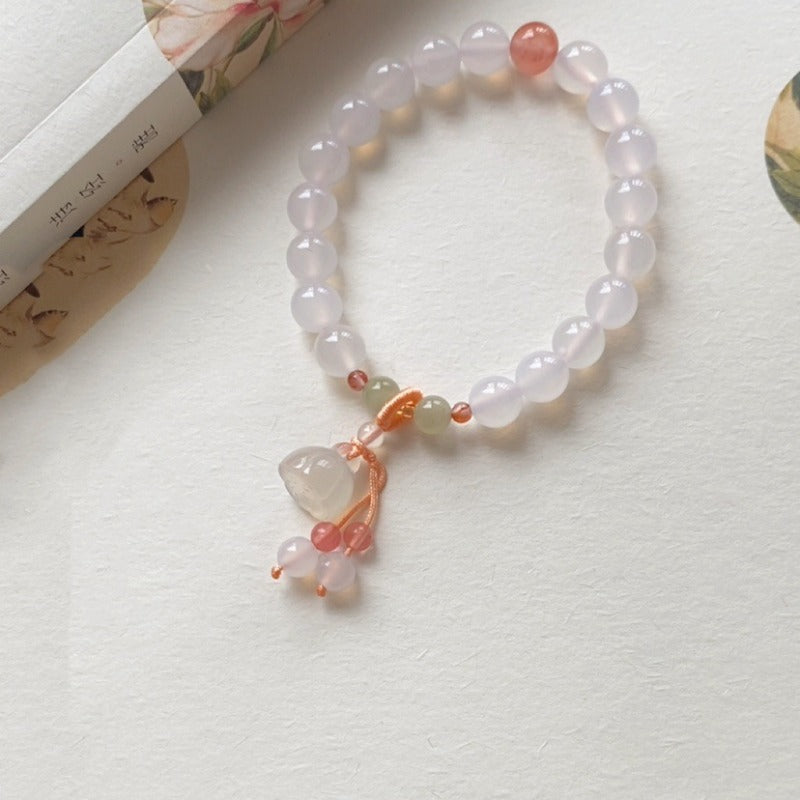 Natural Nanhong Litchi Frozen Agate Bracelet 8mm Bracelet Elegant Gift