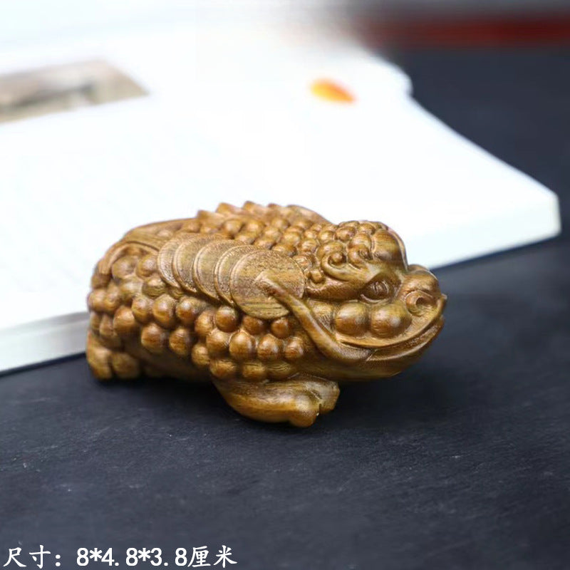 Green sandalwood handle key pendant mascot