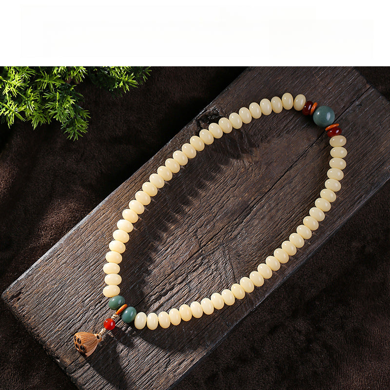 Natural Bodhi Root Double Circle Bracelet Buddha Bead Rosary Bodhi Seed Bracelet