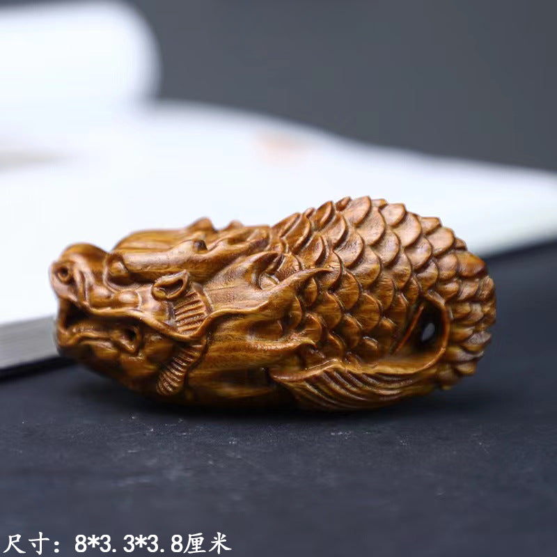 Green sandalwood handle key pendant mascot