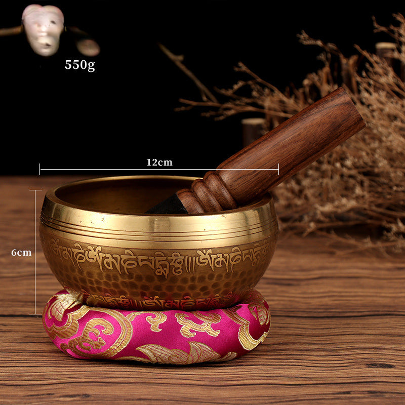 Tibetan six-character mantra Buddhist sound bronze bowl