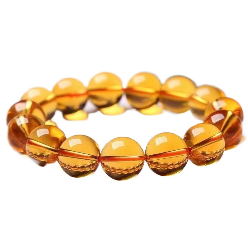 Natural citrine lucky bracelet men's and women's transfer bead bracelet.