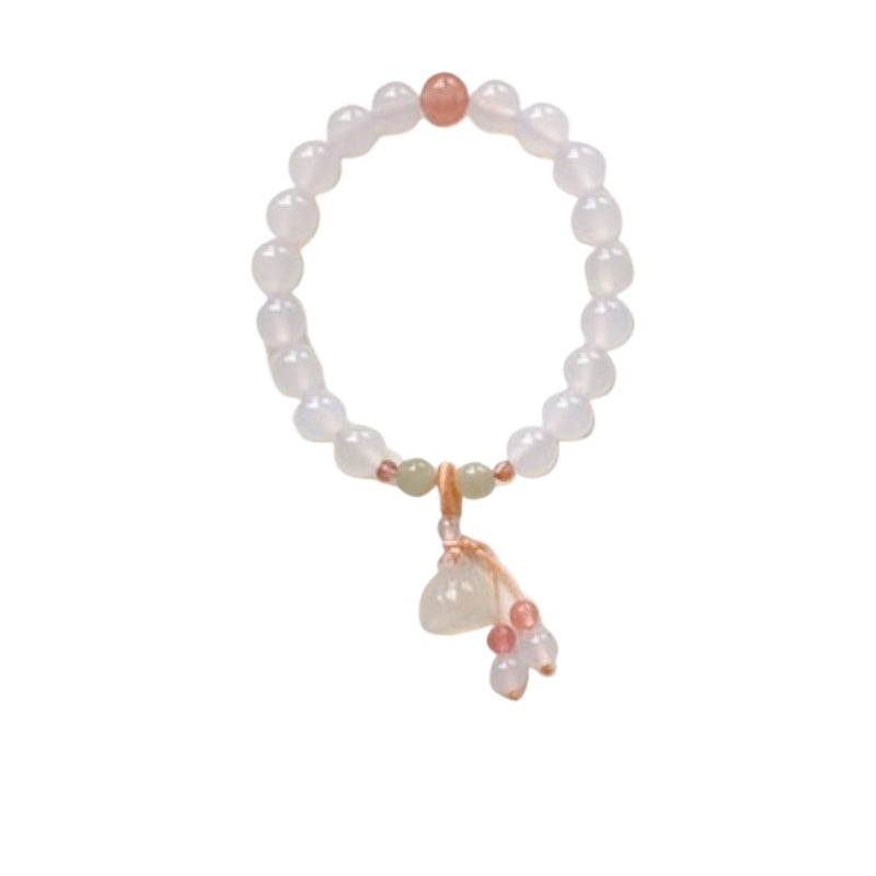 Natural Nanhong Litchi Frozen Agate Bracelet 8mm Bracelet Elegant Gift