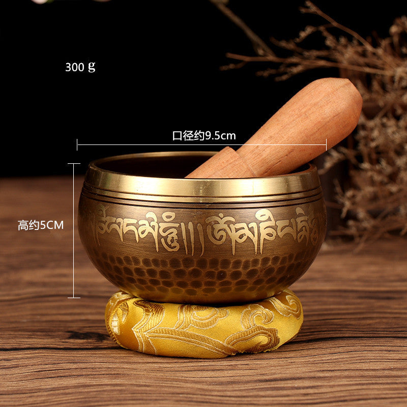 Tibetan six-character mantra Buddhist sound bronze bowl
