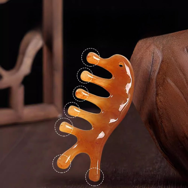 Horn comb beef bone massage meridian comb