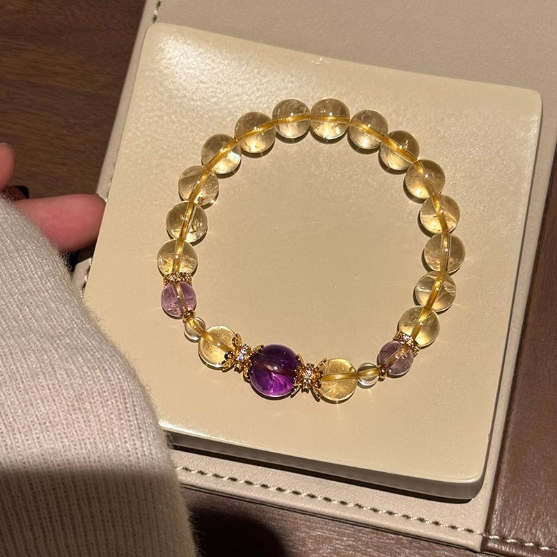 Citrine transfer amethyst bracelet