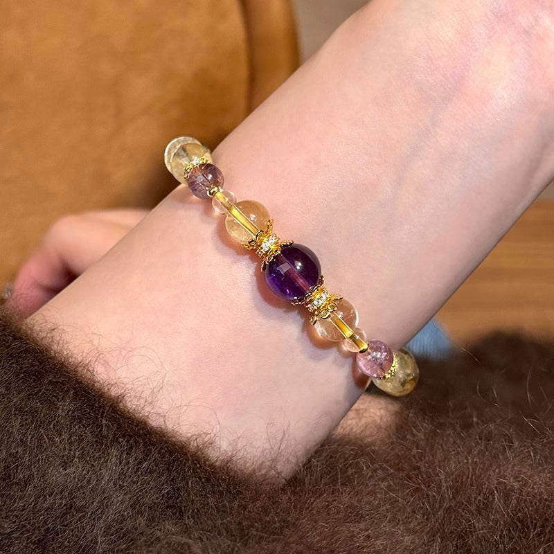 Citrine transfer amethyst bracelet