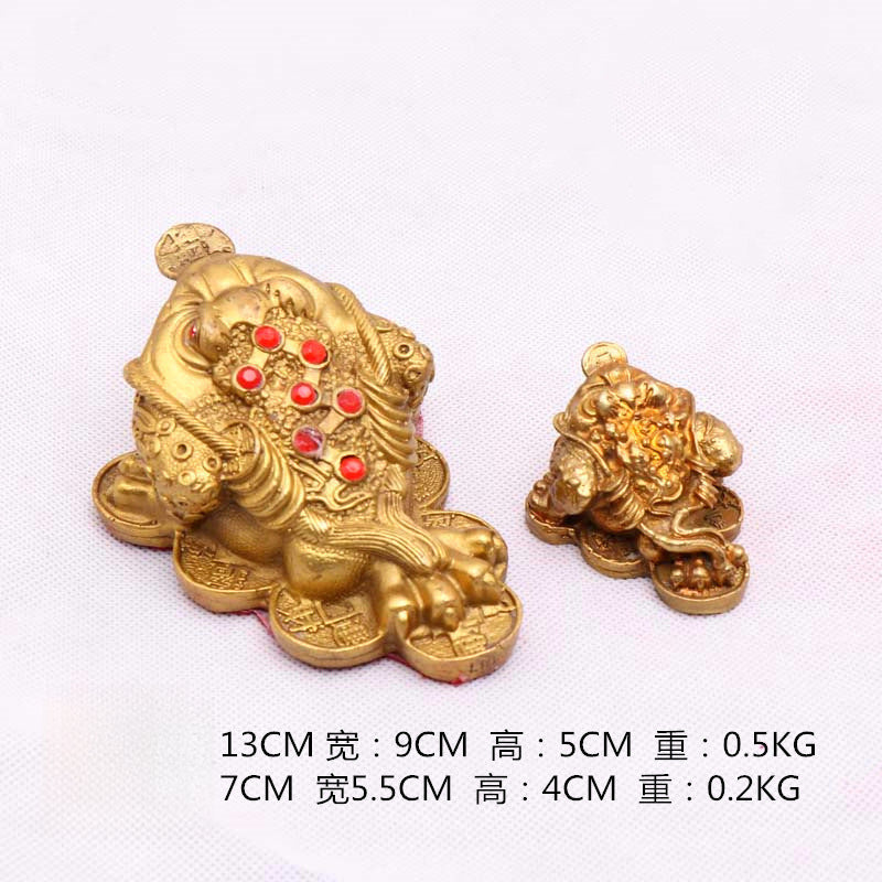 Pure copper three-legged toad lucky ornament feng shui mascot
