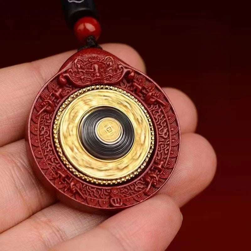 Taoist cinnabar pendant, Jiugong gossip women's model, natal year necklace, women's six-character mantra transfer bead pendant, men's