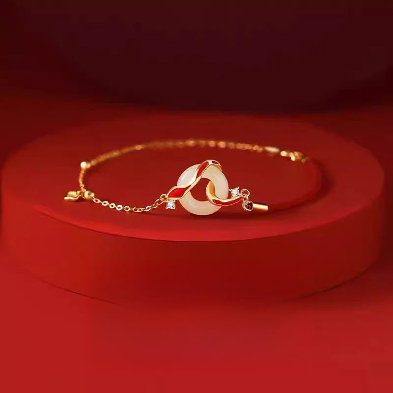 Taoist Ruyi Spirit Snake Safety Bracelet Women's New Natal Year Snake Zodiac Year Snake Red Rope Jewelry New Year's Gift