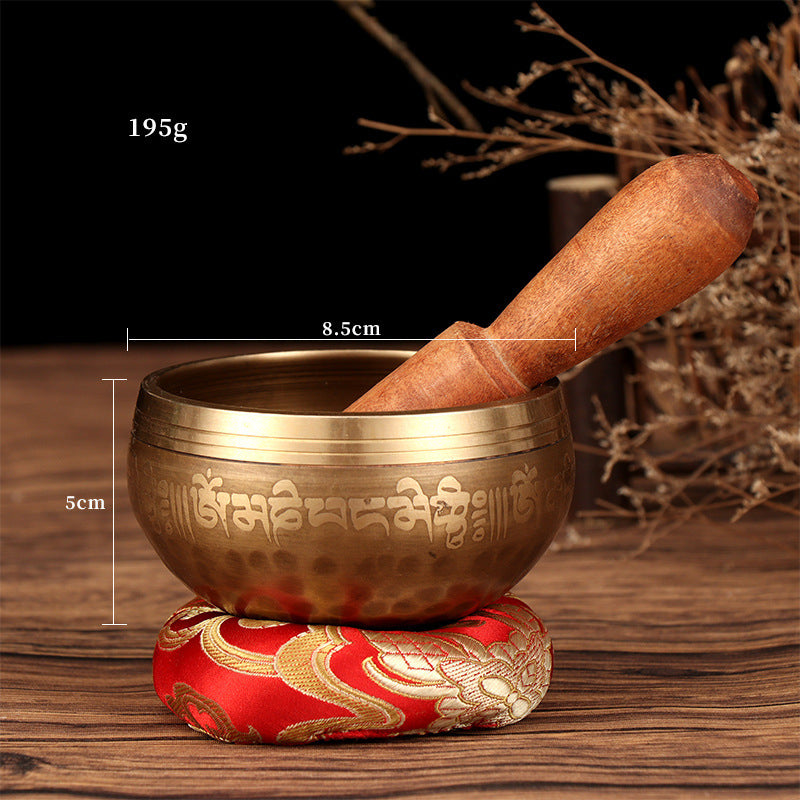 Tibetan six-character mantra Buddhist sound bronze bowl