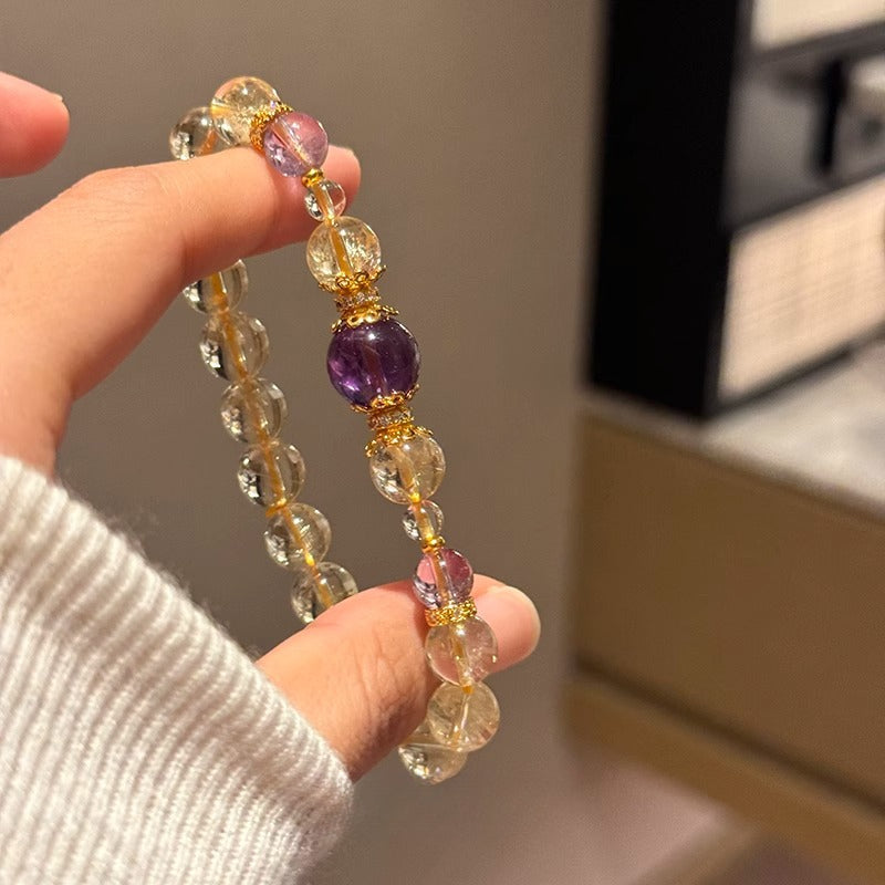 Citrine transfer amethyst bracelet