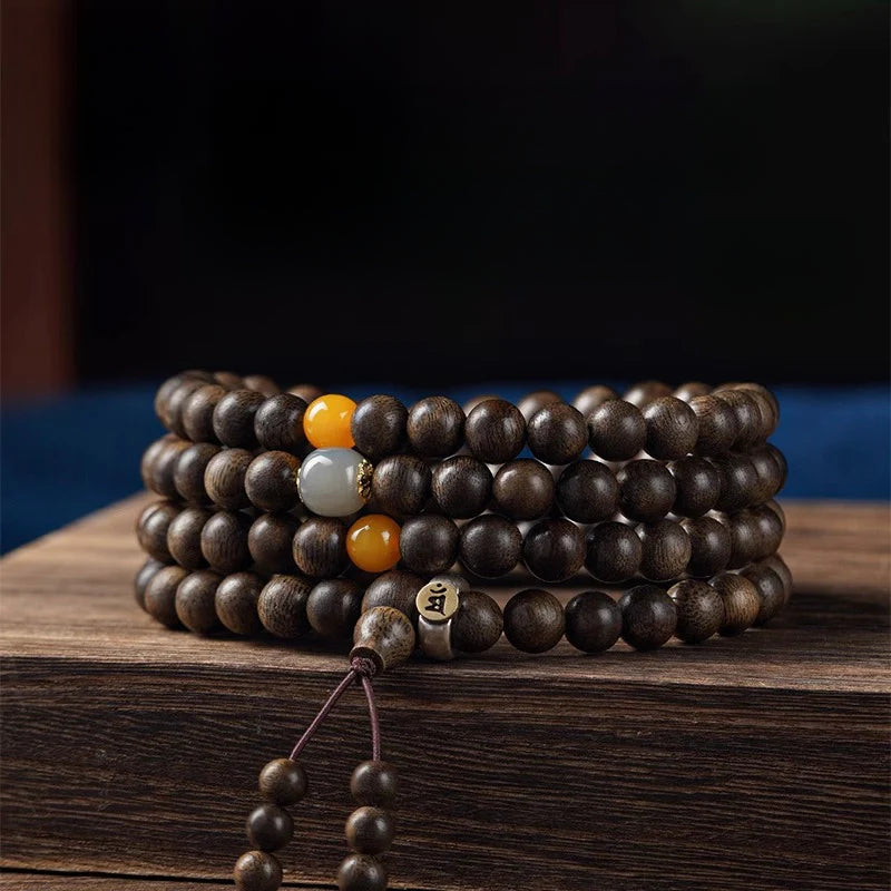 108 pieces of agarwood bead bracelet