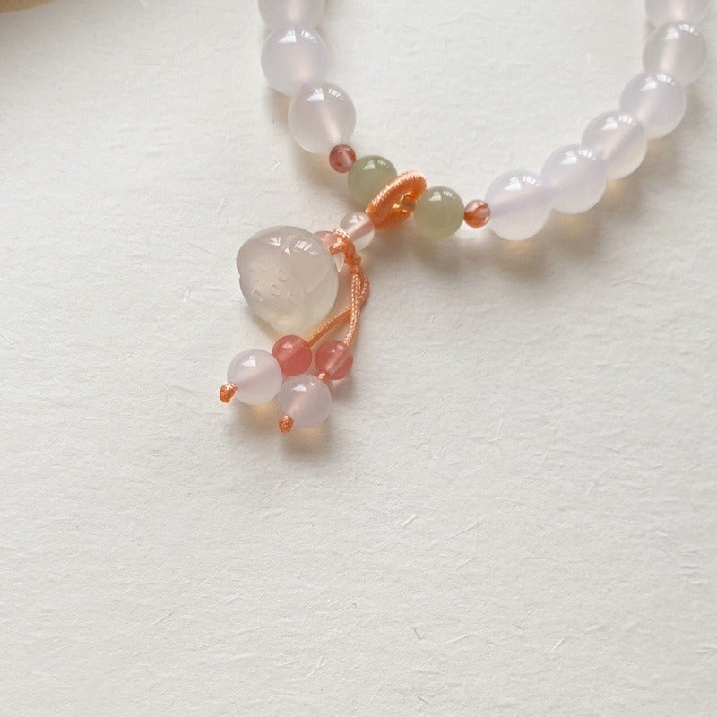 Natural Nanhong Litchi Frozen Agate Bracelet 8mm Bracelet Elegant Gift