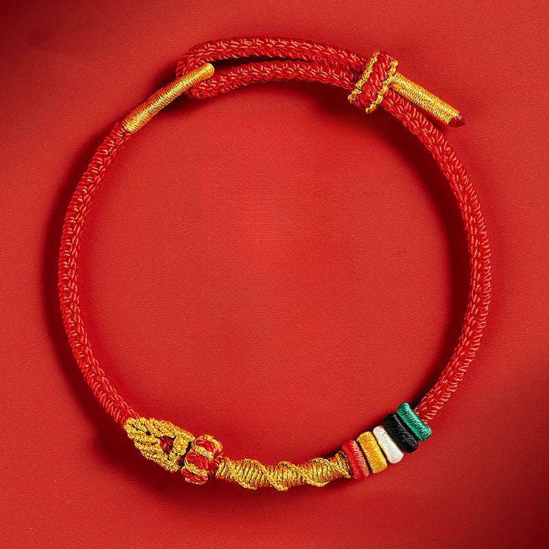 Taoist 2025 Natal Year Red Rope Bracelet Year of the Snake Red Tai Sui Hand Rope Handwoven Adult Children's Red Hand Rope