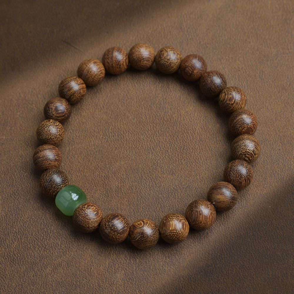 Natural gold silk sandalwood bracelet transshipment beaded rosary sandalwood couple bracelet zen Buddha beads