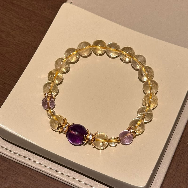 Citrine transfer amethyst bracelet