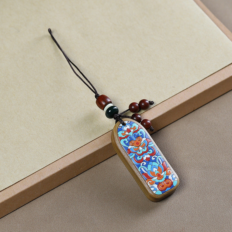 Green sandalwood safe brand car keychain pendant pendant