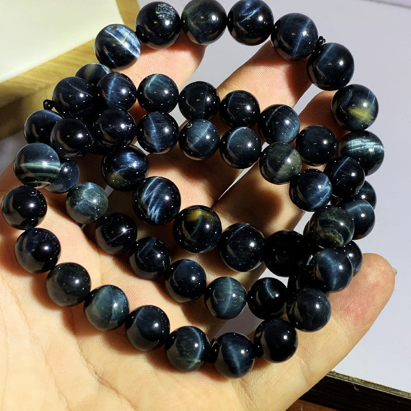 Lightning eye blue tiger's eye bracelet, attracting peach blossoms for men.
