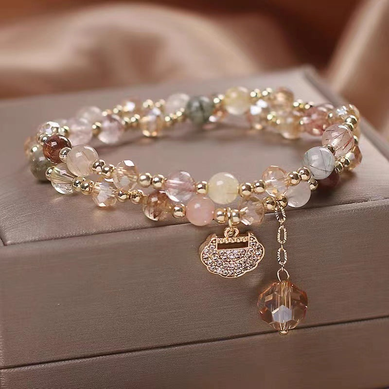 Color hair crystal bracelet bracelet.