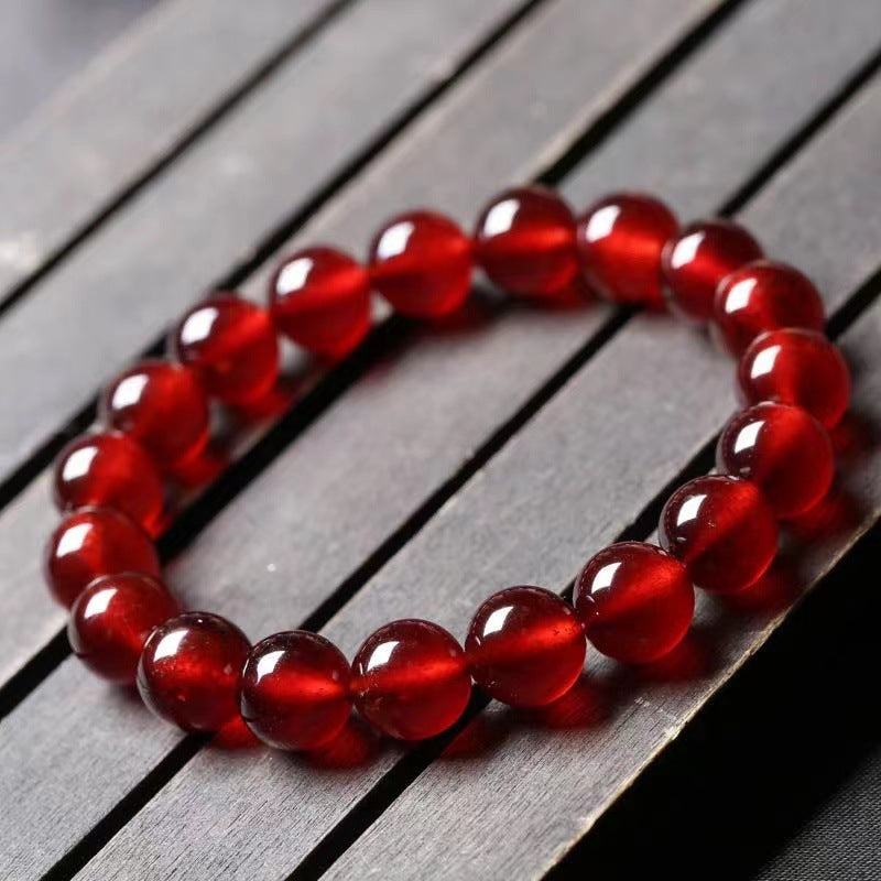 Natural Garnet Bracelet Lucky Bead Jewelry