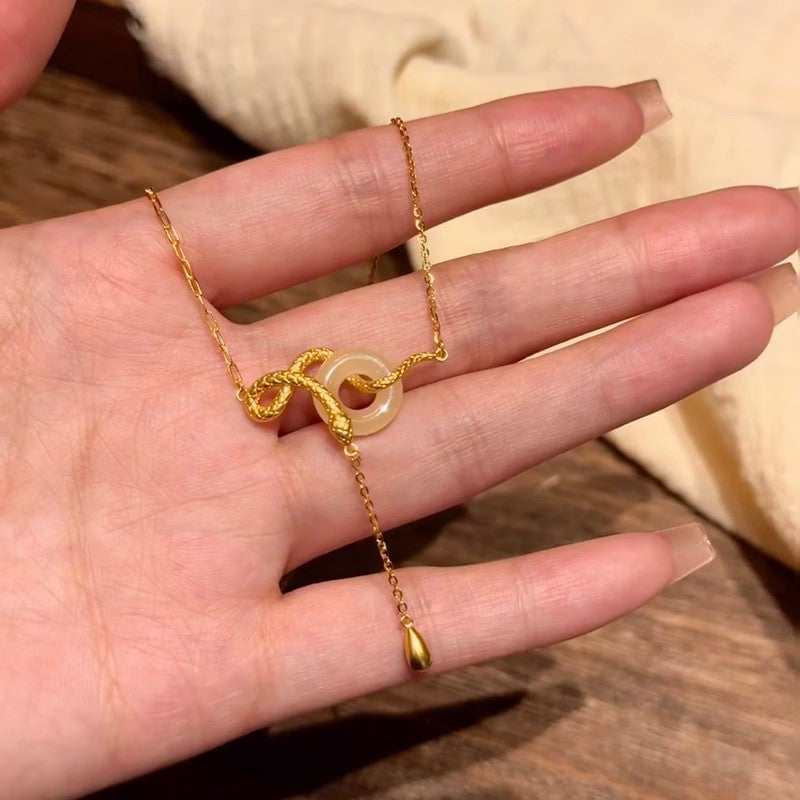 Gilded Agate Necklace for the Year of the Snake