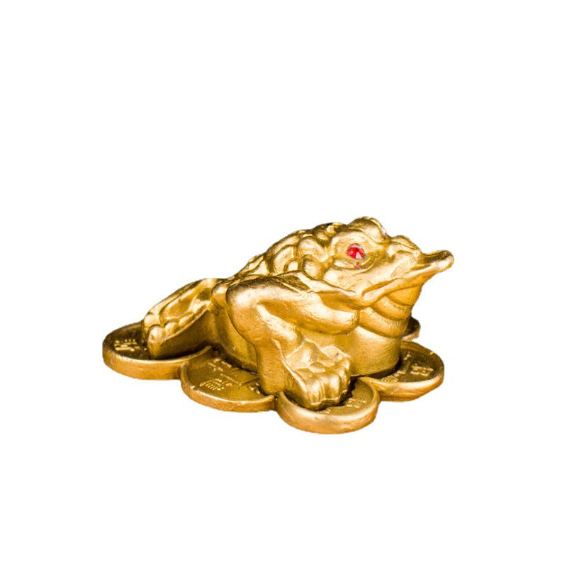 Pure copper three-legged toad lucky ornament feng shui mascot