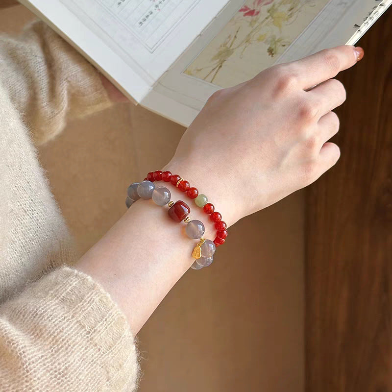 Natural soot agate bracelet bracelet