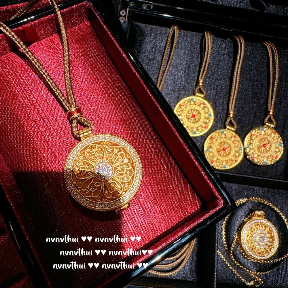 Ancient Taoist gold filigree chisel engraving vajra pestle Pixiu necklace, new Chinese style, Pixiu copper coins stacked with pendant chain