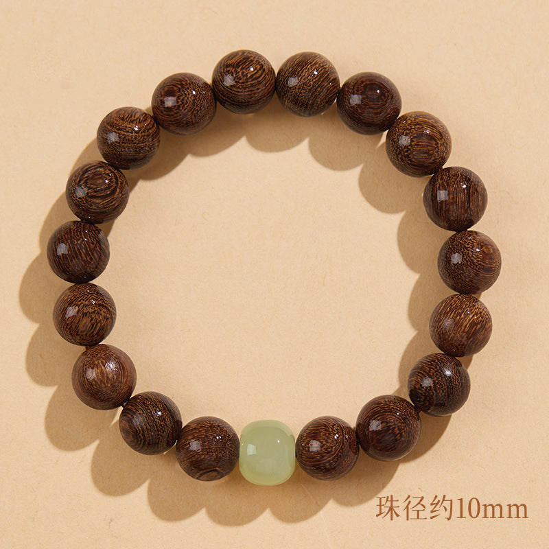 Natural gold silk sandalwood bracelet transshipment beaded rosary sandalwood couple bracelet zen Buddha beads