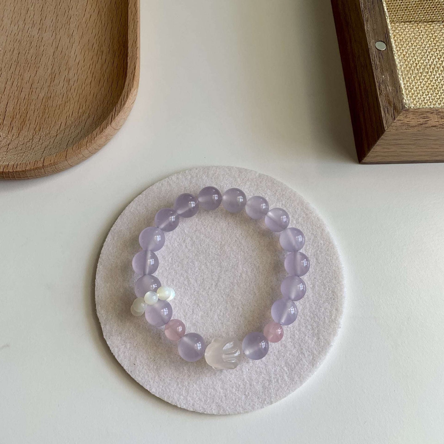 Violet chalcedony lychee frozen agate bracelet bracelet jewelry