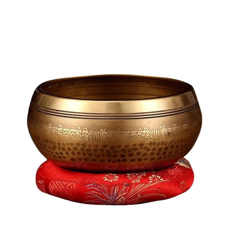 Tibetan six-character mantra Buddhist sound bronze bowl