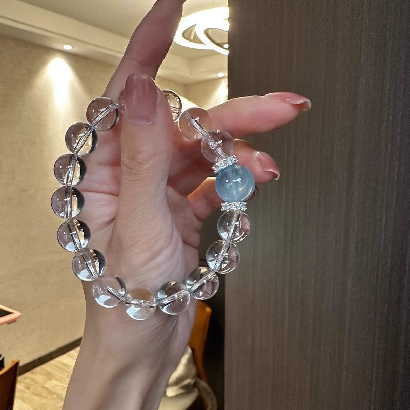 White Crystal Bracelet Women Purify the magnetic field and discharge negative energy.