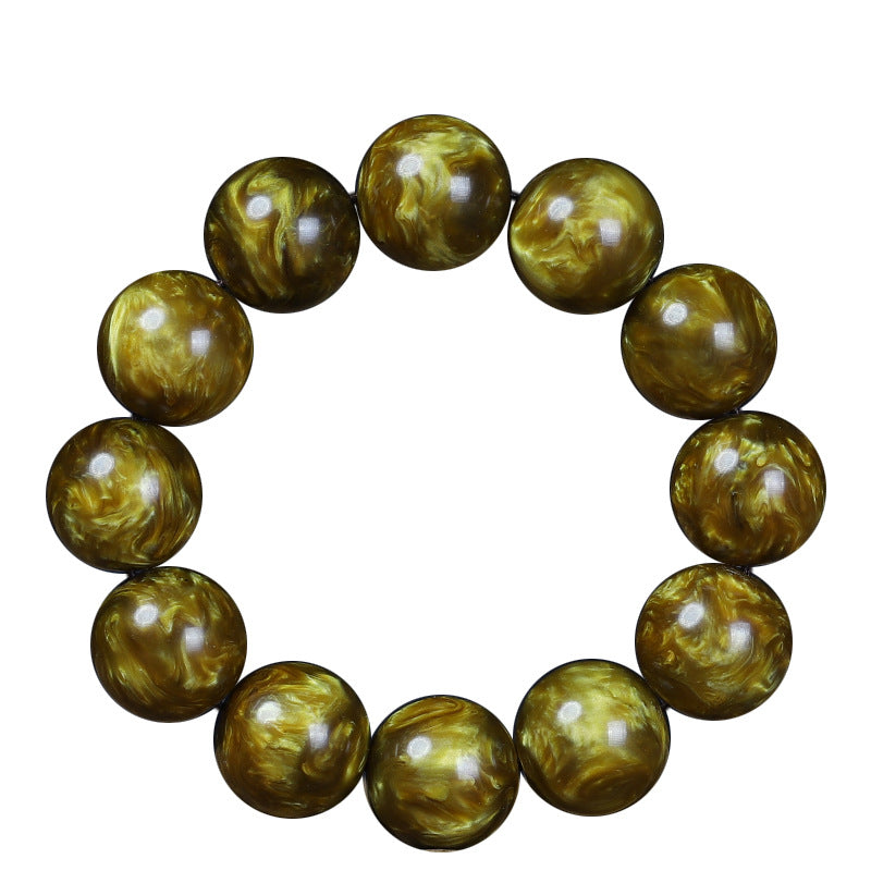 Golden Silk Sea Willow Bracelet 2.0 Men's and Women's 108 Rosary Beads Bracelet Black Coral Sea Willow Buddha Beads Cultural Play Jewelry