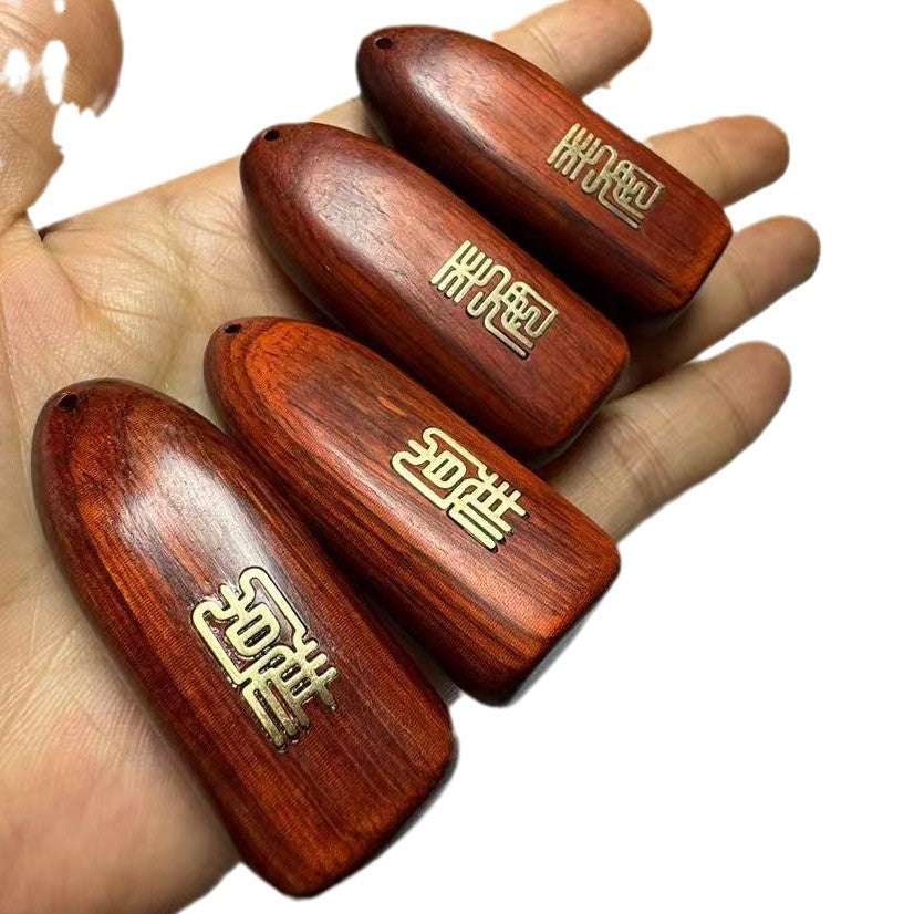 Free today: Light sandalwood double-sided safe and auspicious no matter brand inlaid with brass DIY pendant for safety and body protection